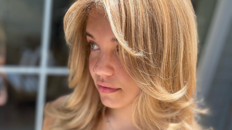 woman with layered haircut