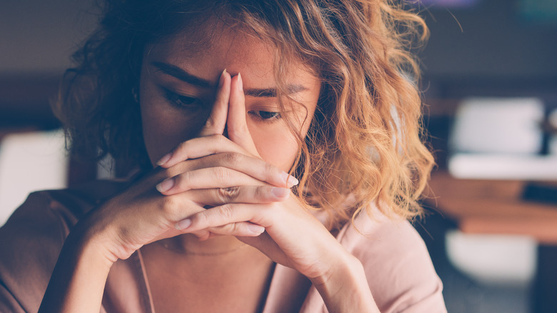 Woman going through difficulty