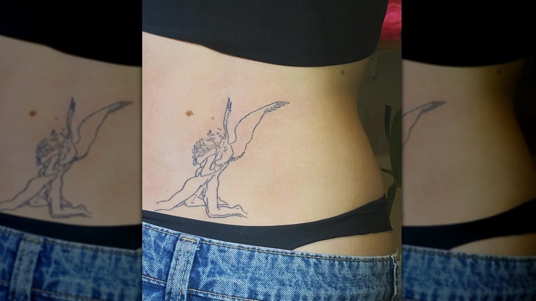 Angel back tattoo