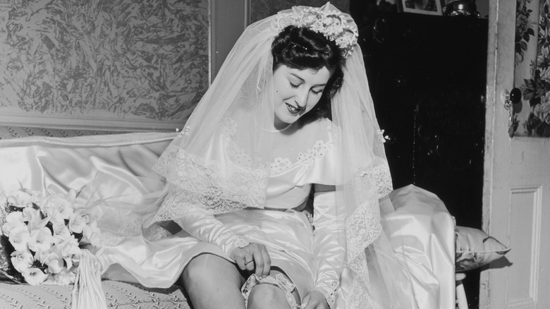 Retro bride and garter