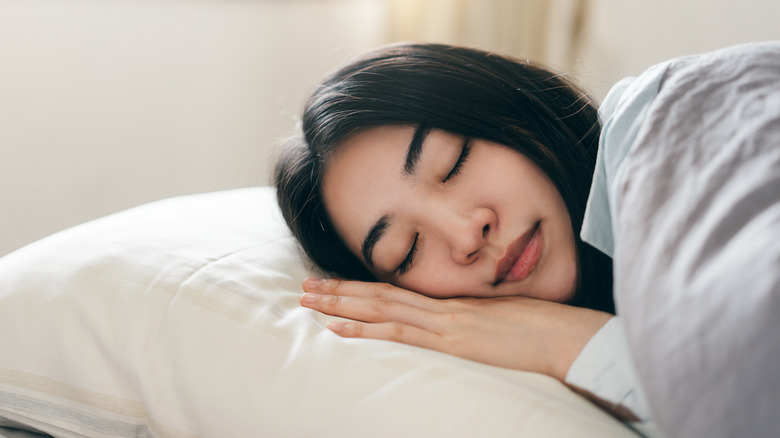 Sleeping on pillow