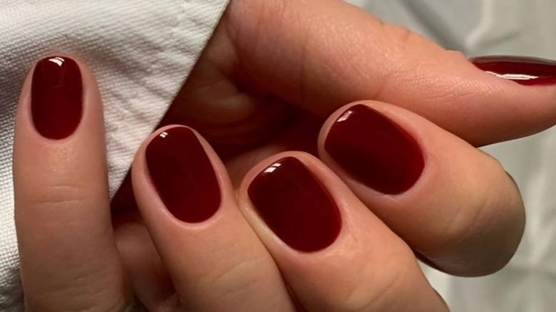 Burgundy nails