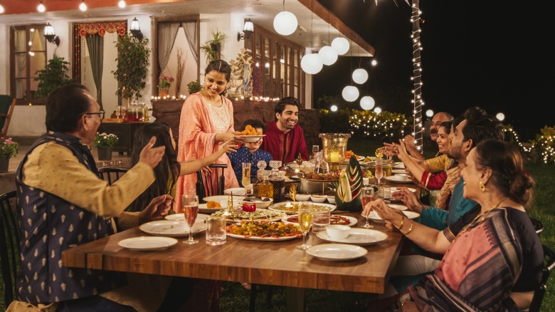 Family eating together