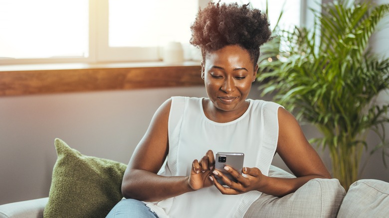 Woman texting
