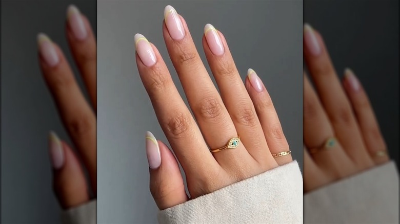 Subtle floating French manicure