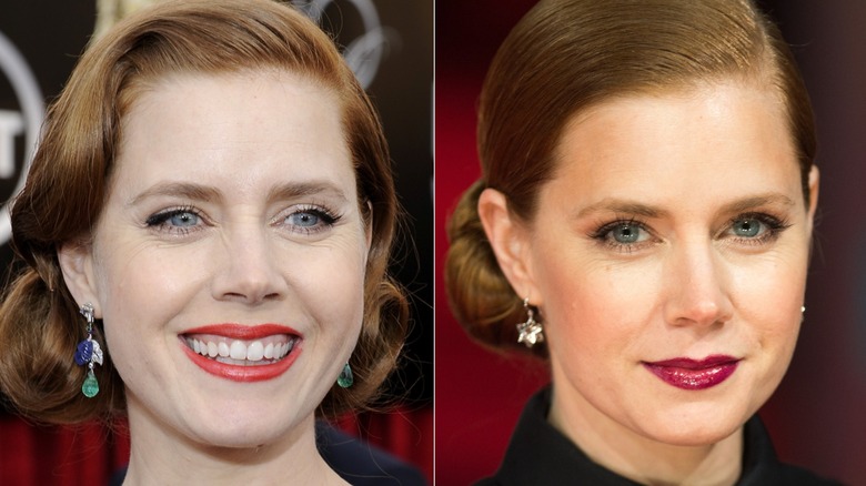 Amy Adams smiling during two red carpet events in 2014