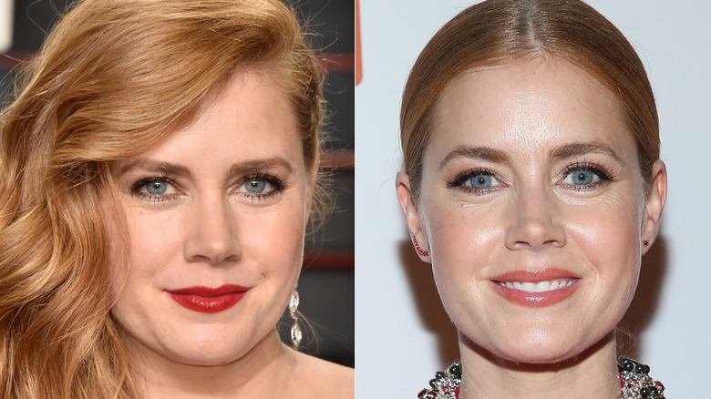 Amy Adams smiling on the red carpet at two events in 2016