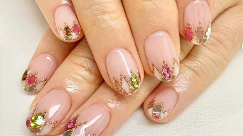 Stained-glass French tips