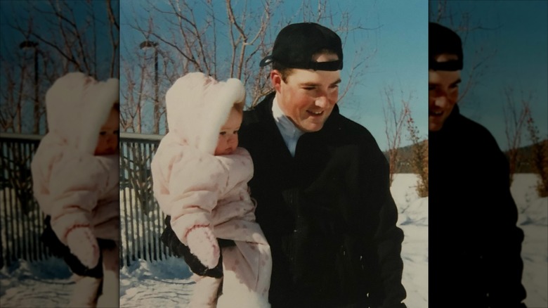 Kaitlyn Dever as a baby with her dad