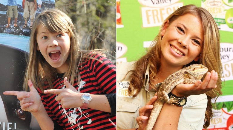 Bindi Irwin in 2010 and 2013