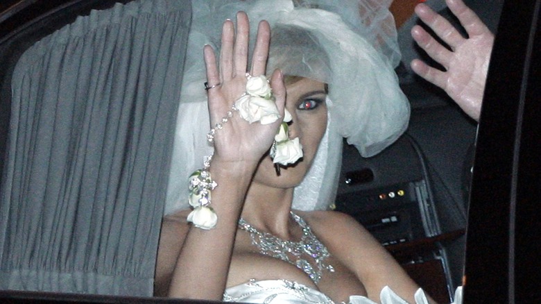 Melania Trump leaving her wedding