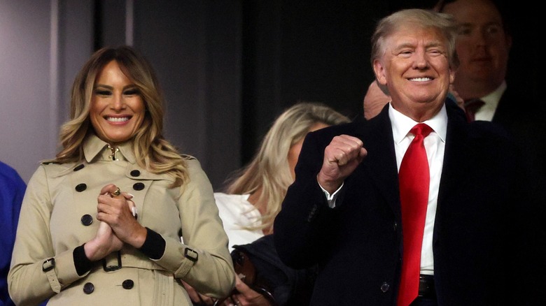 Melania Trump with Donald Trump in 2021