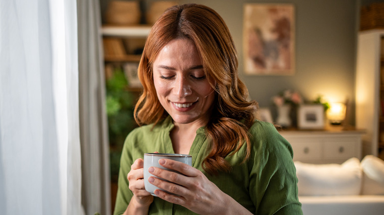 Woman with red hair smiling