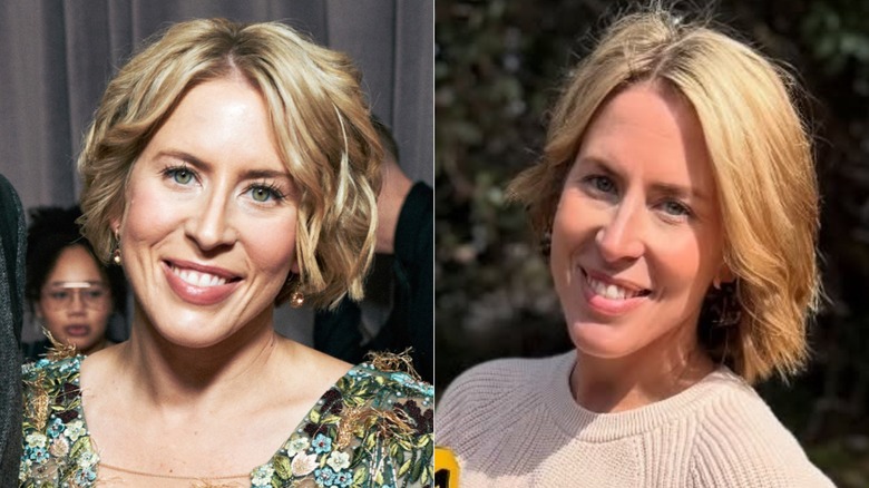 Erin Napier smiling with her hair cut into a bob in 2022 and 2026, side by side photos