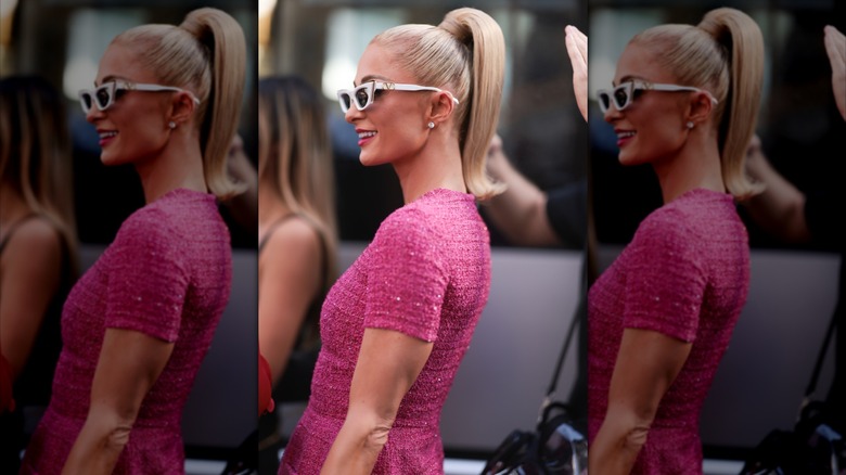 Nicki Hilton wears barbie pink
