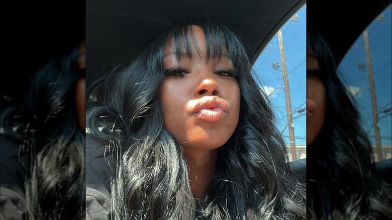Woman with wispy bangs
