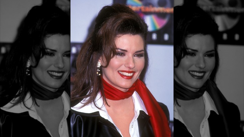 Shania Twain pictured smiling in 1996