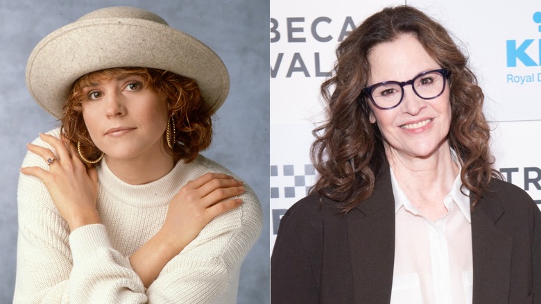 Side-by-side pictures of a young and current Ally Sheedy