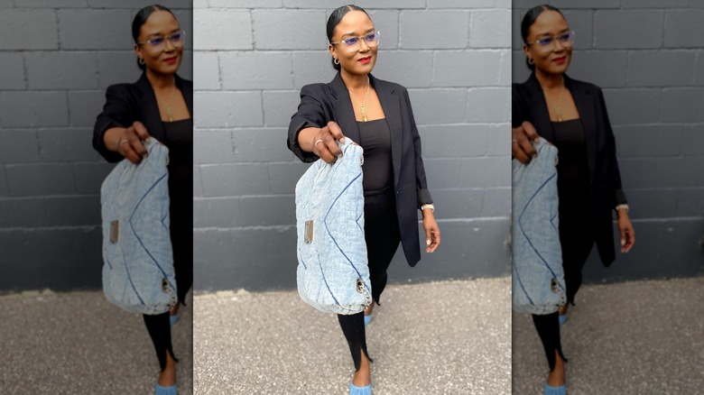 Quilted denim bag