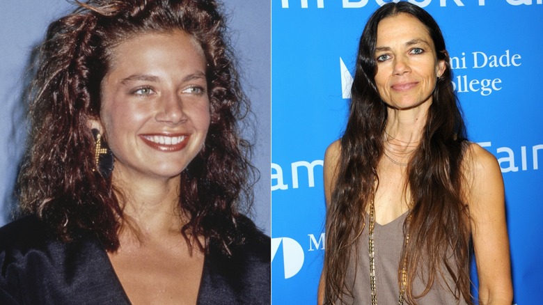 Justine Bateman during her time on "Family Ties" and in 2018 at Miami Book Fair