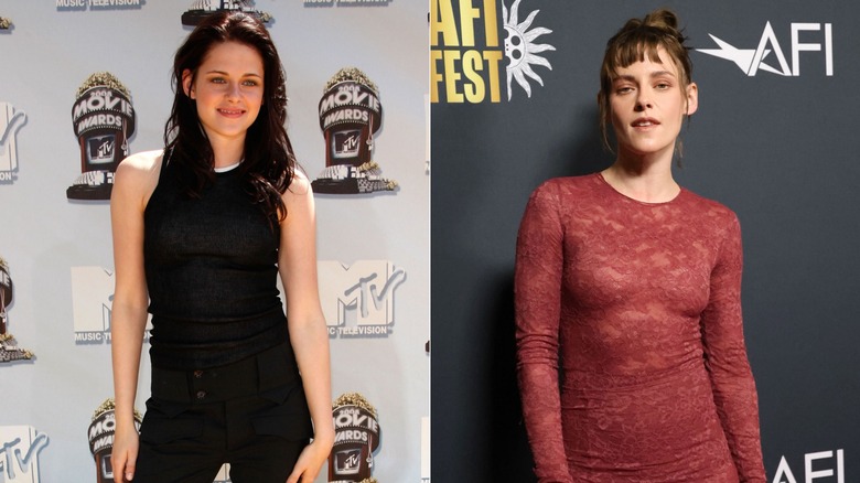Kristen Stewart in 2008 and 2025