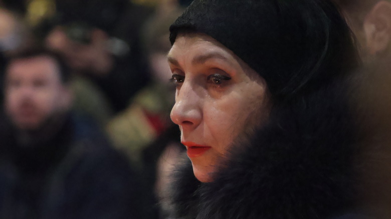 Woman grieves
