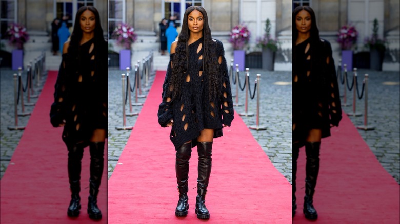 Ciara wearing black boots