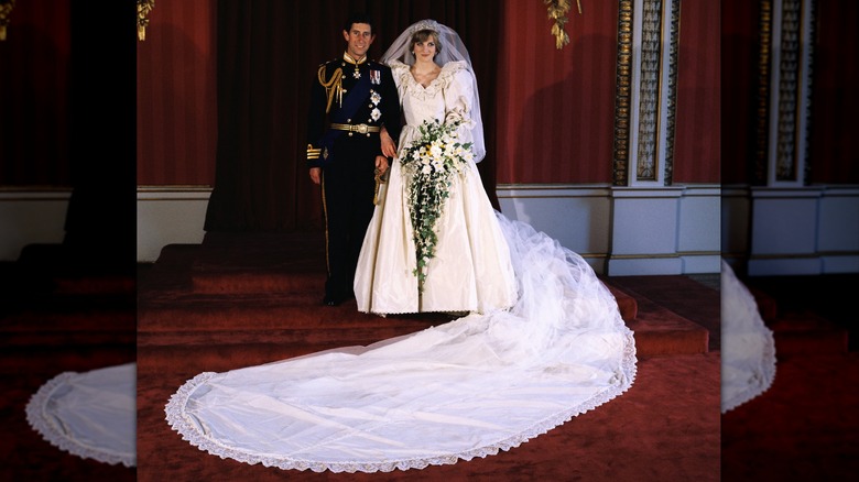 Princess Diana and King Charles on their wedding day