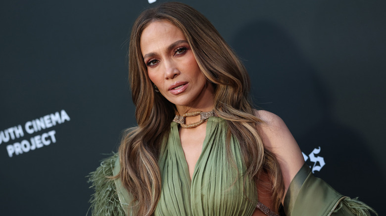 Jennifer Lopez poses on the red carpet in 2026