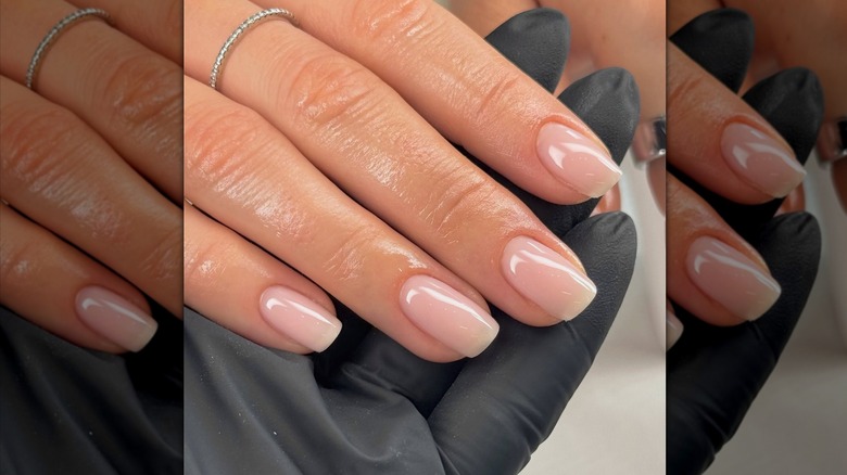 An example of a rose French manicure