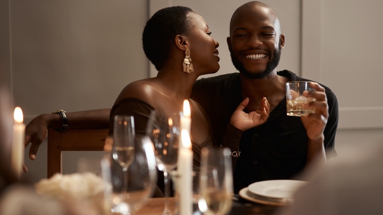 Happy couple dining