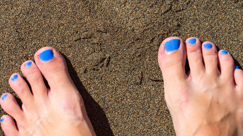 Blue pedicure