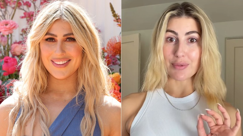 Left: Emma Slater with makeup; Right: Emma Slater without makeup