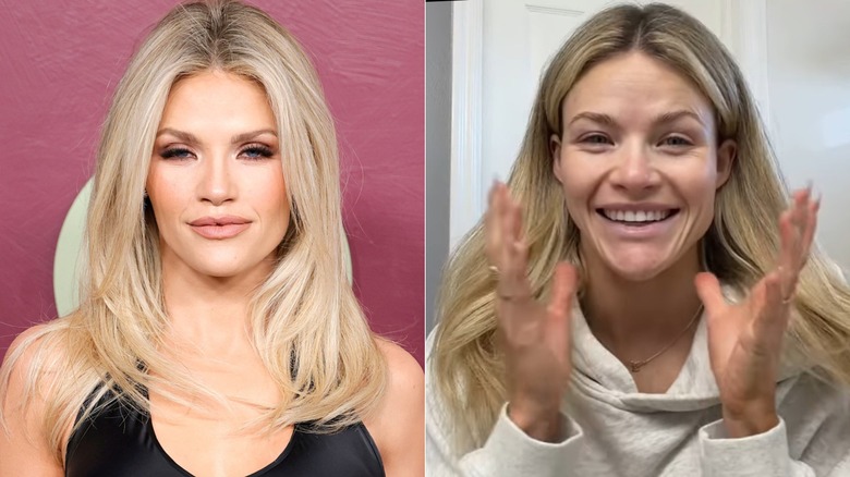 Left: Witney Carson with makeup; Right: Witney Carson without makeup