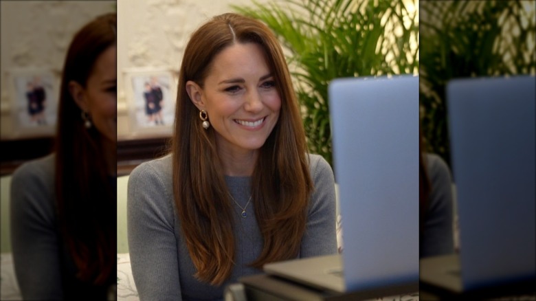 Kate Middleton with straight hair