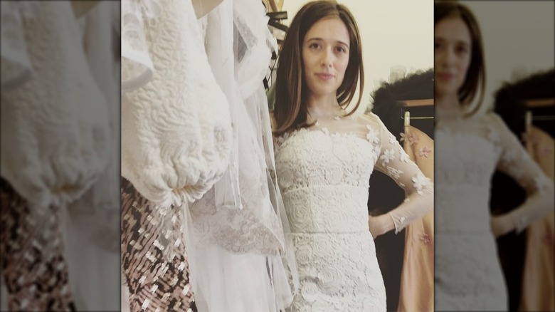 Marina Squerciati wearing a wedding dress