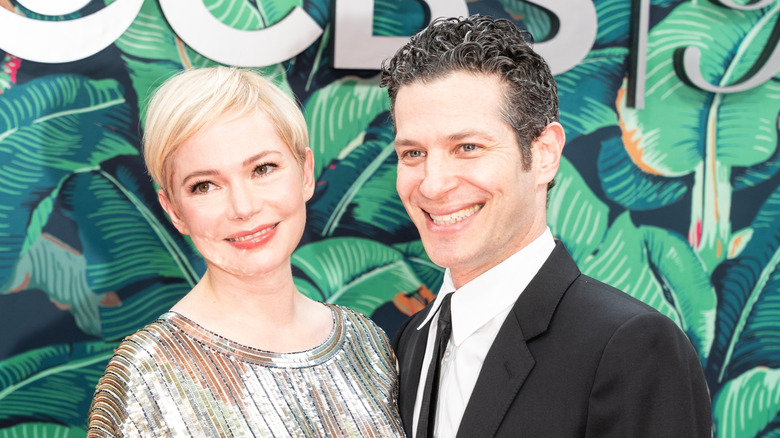 Michelle Williams and Thomas Kail on the red carpet