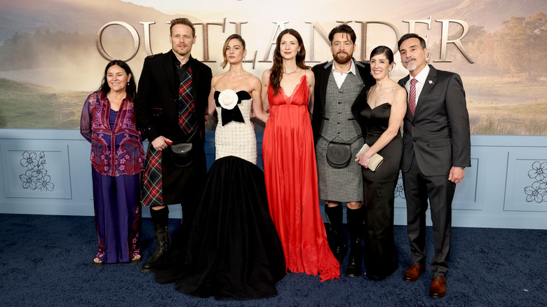 A cast of "Outlander" on the red carpet