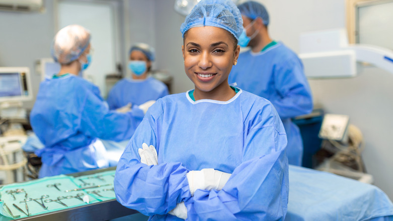 Surgeon and team