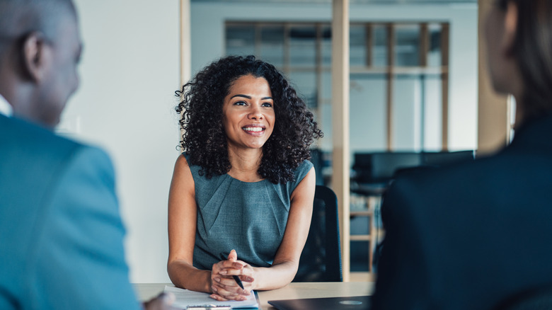 Woman in job interview