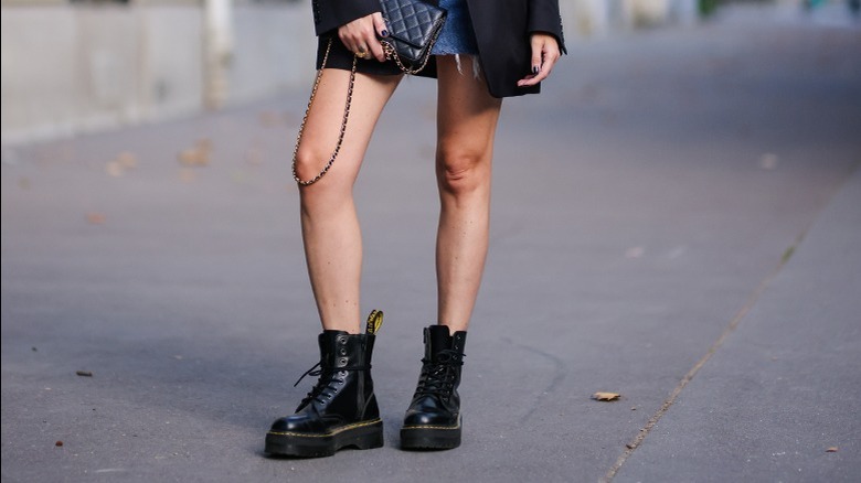 Woman wearing Dr Martens in street