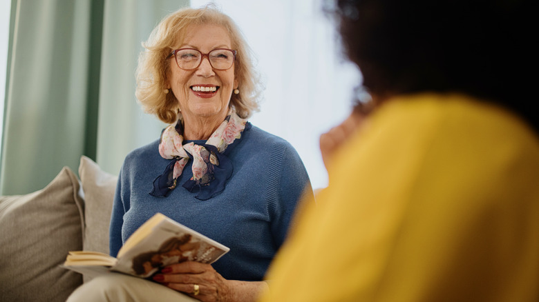 Two women at a book club