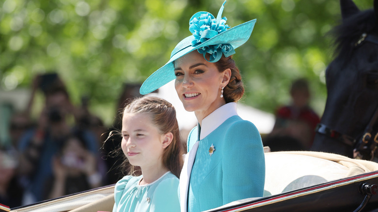 kate middleton and princes charlotte at 2025's trooping of the colour