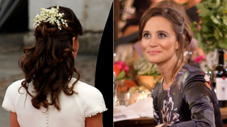 Pippa Middleton's hairstyles in 2008, side by side photos