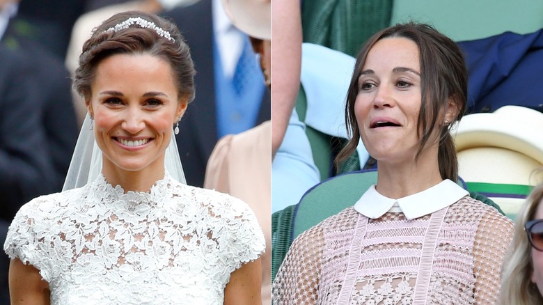 Pippa Middleton's hairstyles in 2017, side by side photos