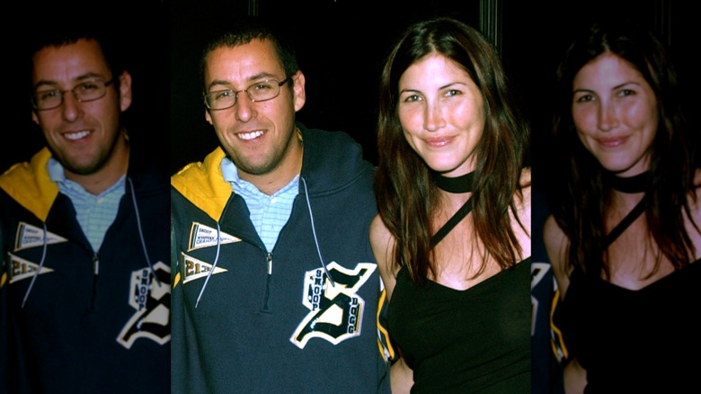 Adam Sandler with fiancee Jackie Titone in 2002