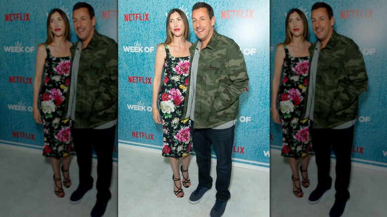 Jackie and Adam Sandler at The Week Of premiere in 2018