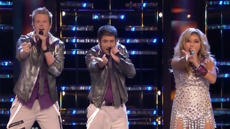 Kirstin Maldonado with her Pentatonix bandmates on The Sing-Off