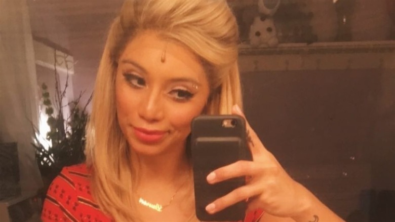 Kirstin Maldonado taking a selfie backstage on Broadway