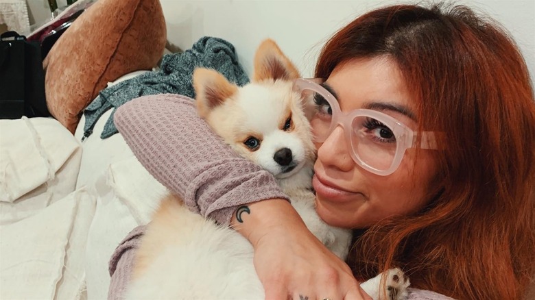 Kirstin Maldonado with her dog in 2020